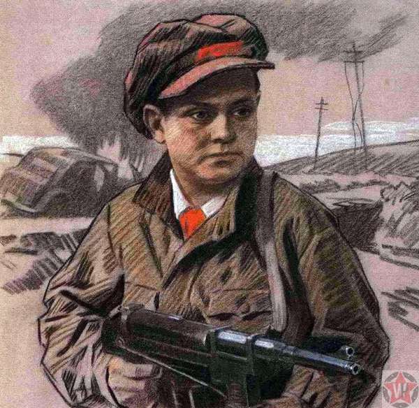 Леня Голиков с оружием в руках