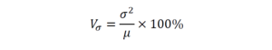Формула расчета квадратического коэффициента вариации