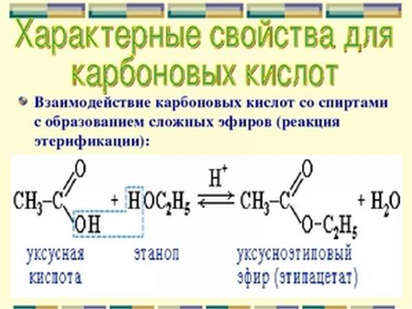 Реакции карбоновых кислот